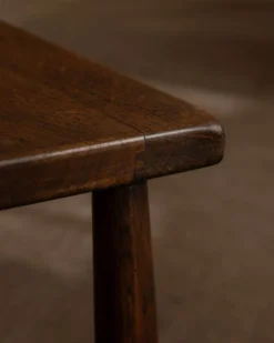 Tables d'appoint en chêne vintage (ensemble de 3) – Tables latérales rustiques modernistes, années 1970