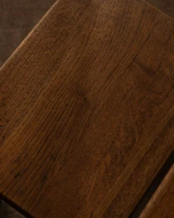 Tables d'appoint en chêne vintage (ensemble de 3) – Tables latérales rustiques modernistes, années 1970