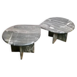Tables d'appoint en marbre organiquement façonnées, Allemagne 1970