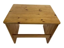 Tables d'appoint gigognes en bois de pin vintage, ensemble de 3