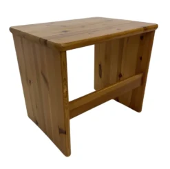 Tables d'appoint gigognes en bois de pin vintage, ensemble de 3