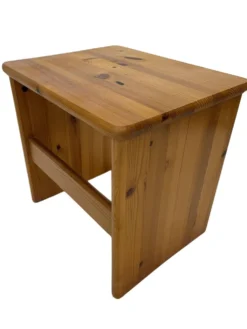 Tables d'appoint gigognes en bois de pin vintage, ensemble de 3