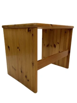 Tables d'appoint gigognes en bois de pin vintage, ensemble de 3