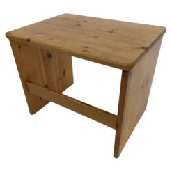 Tables d'appoint gigognes en bois de pin vintage, ensemble de 3