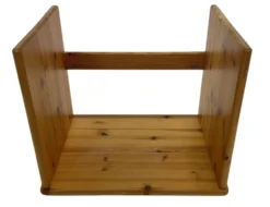 Tables d'appoint gigognes en bois de pin vintage, ensemble de 3