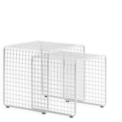 Tables d’appoint gigognes métal argentée