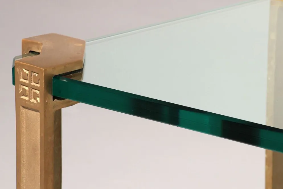 Tables d'appoint ou tables à café Peter Ghyczy T24 en verre double design des années 70 45x45x45.