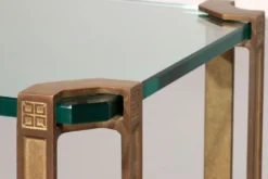Tables d'appoint ou tables à café Peter Ghyczy T24 en verre double design des années 70 45x45x45.