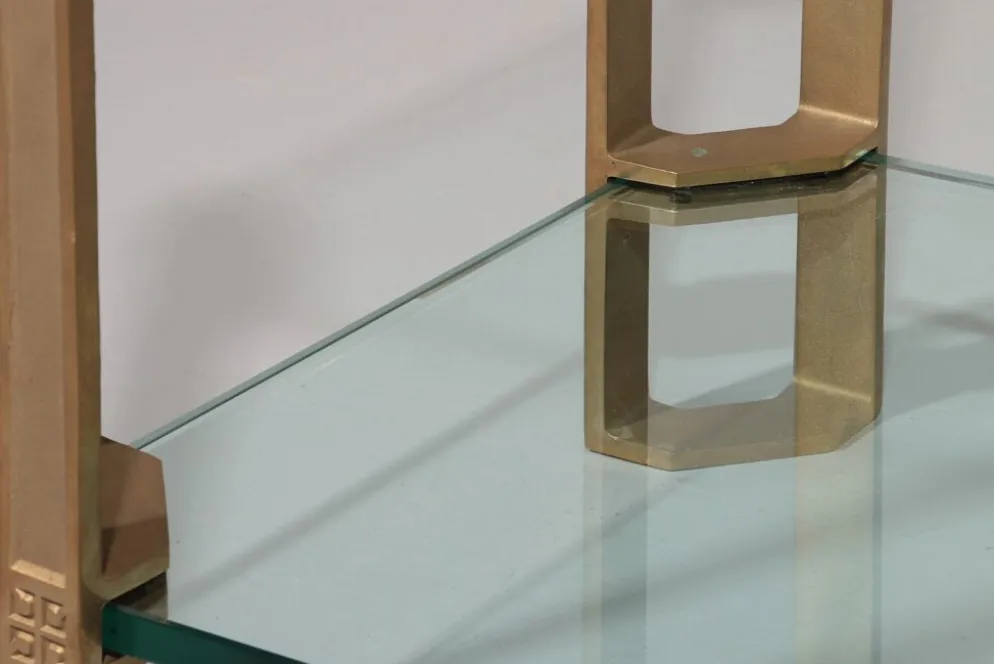 Tables d'appoint ou tables à café Peter Ghyczy T24 en verre double design des années 70 45x45x45.