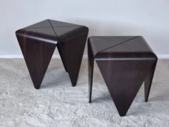 Tables d'appoint Petalas par Jorge Zalszupin, bois de rose