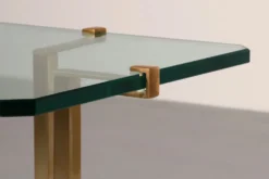 Tables d'appoint Peter Ghyczy T18, design des années 1970 en laiton poli (40x40x52)