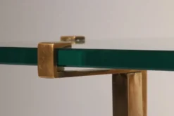 Tables d'appoint Peter Ghyczy T18, design des années 1970 en laiton poli (40x40x52)