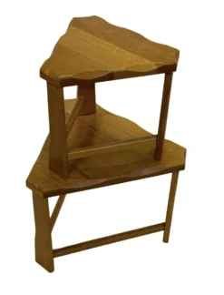 Tables d'appoint scandinaves vintage en bois massif des années 1970
