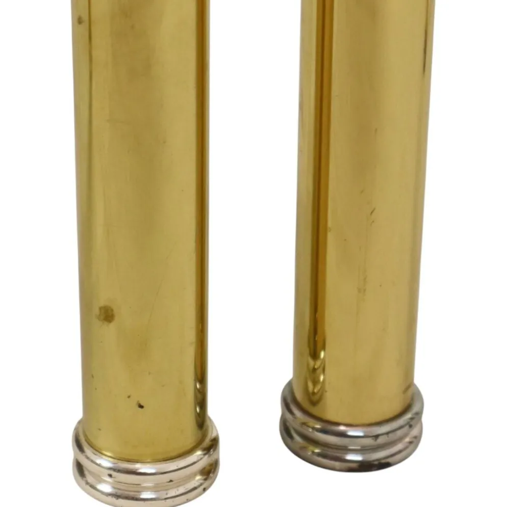 Tables d'appoint, tables de nuit, chrome, verre fumé, Hollywood Regency