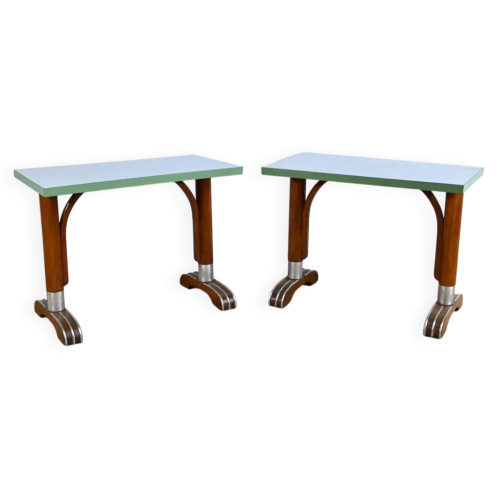 Tables de bistro en stratifié et hêtre – 1950