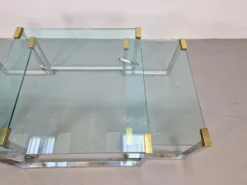 Tables de café et d'appoint T53 en laiton et verre par Peter Ghyczy, années 1970, ensemble de 3.