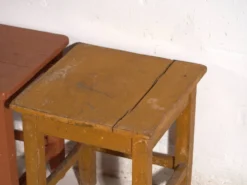 Tables de chevet anciennes en bois de pin – Europe centrale, vers 1940 #6