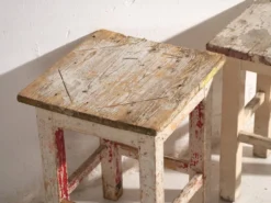 Tables de chevet anciennes en bois de pin – Europe centrale, vers 1940 #11