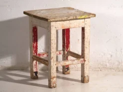 Tables de chevet anciennes en bois de pin – Europe centrale, vers 1940 #11