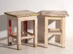 Tables de chevet anciennes en bois de pin – Europe centrale, vers 1940 #11