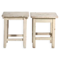 Tables de chevet anciennes en bois de pin – Europe centrale, vers 1940 #10