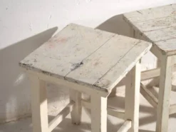 Tables de chevet anciennes en bois de pin – Europe centrale, vers 1940 #10