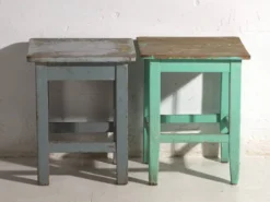 Tables de chevet anciennes en bois de pin – Europe centrale, vers 1940 #1