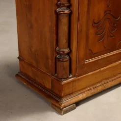 Tables de chevet anciennes en noyer avec marbre gris, Italie, XIXe siècle