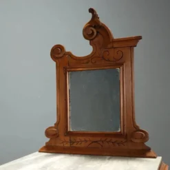 Tables de chevet anciennes en noyer avec marbre gris, Italie, XIXe siècle