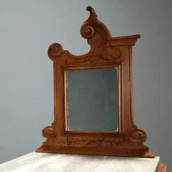 Tables de chevet anciennes en noyer avec marbre gris, Italie, XIXe siècle