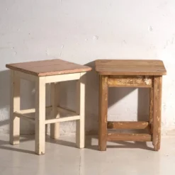 Tables de chevet anciennes en bois de pin – Europe centrale, vers 1940 #2
