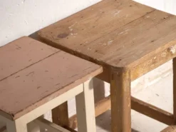 Tables de chevet anciennes en bois de pin – Europe centrale, vers 1940 #2