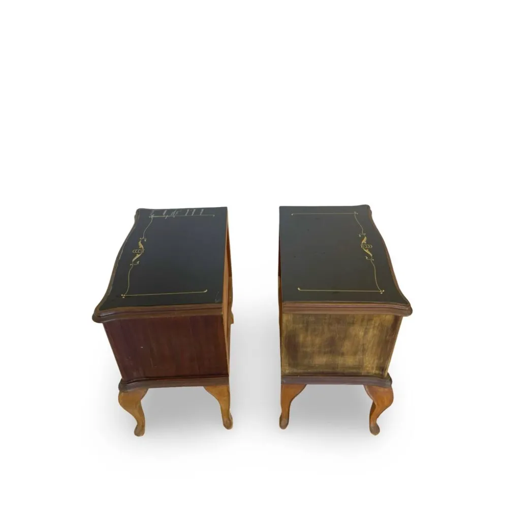 Tables de chevet/commodes Chippendale italiennes, années 1940/1950.