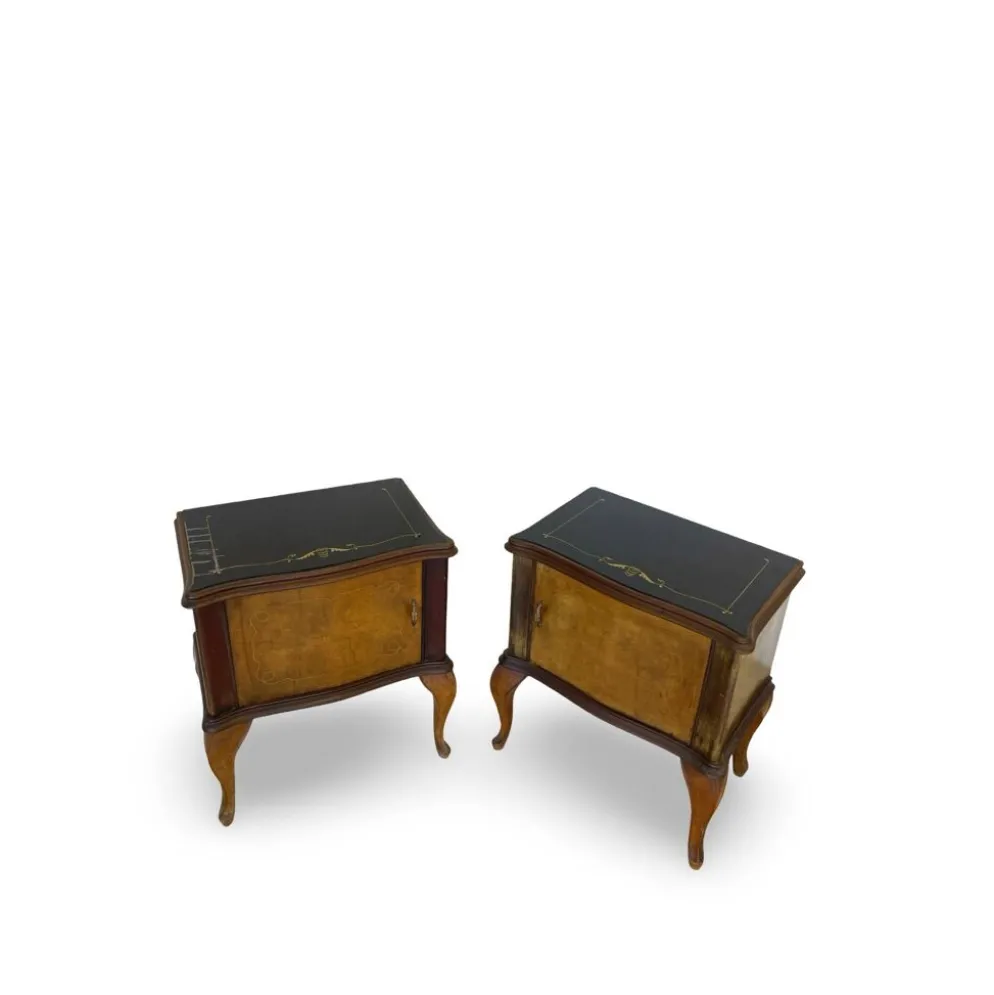 Tables de chevet/commodes Chippendale italiennes, années 1940/1950.