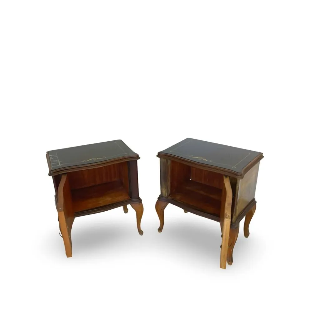 Tables de chevet/commodes Chippendale italiennes, années 1940/1950.