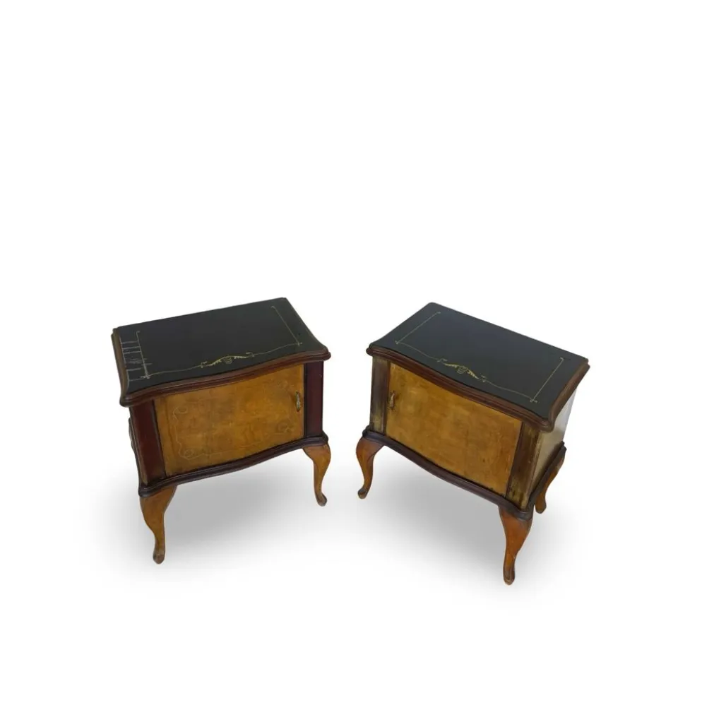 Tables de chevet/commodes Chippendale italiennes, années 1940/1950.