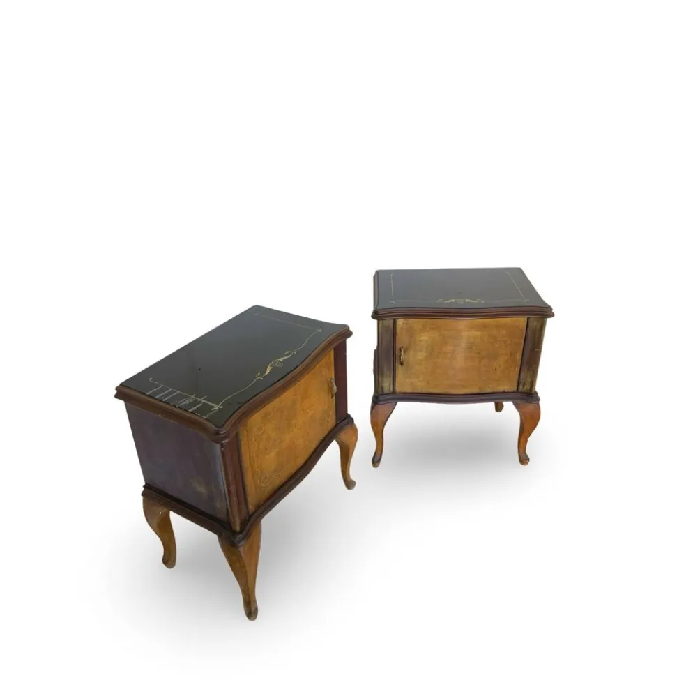 Tables de chevet/commodes Chippendale italiennes, années 1940/1950.