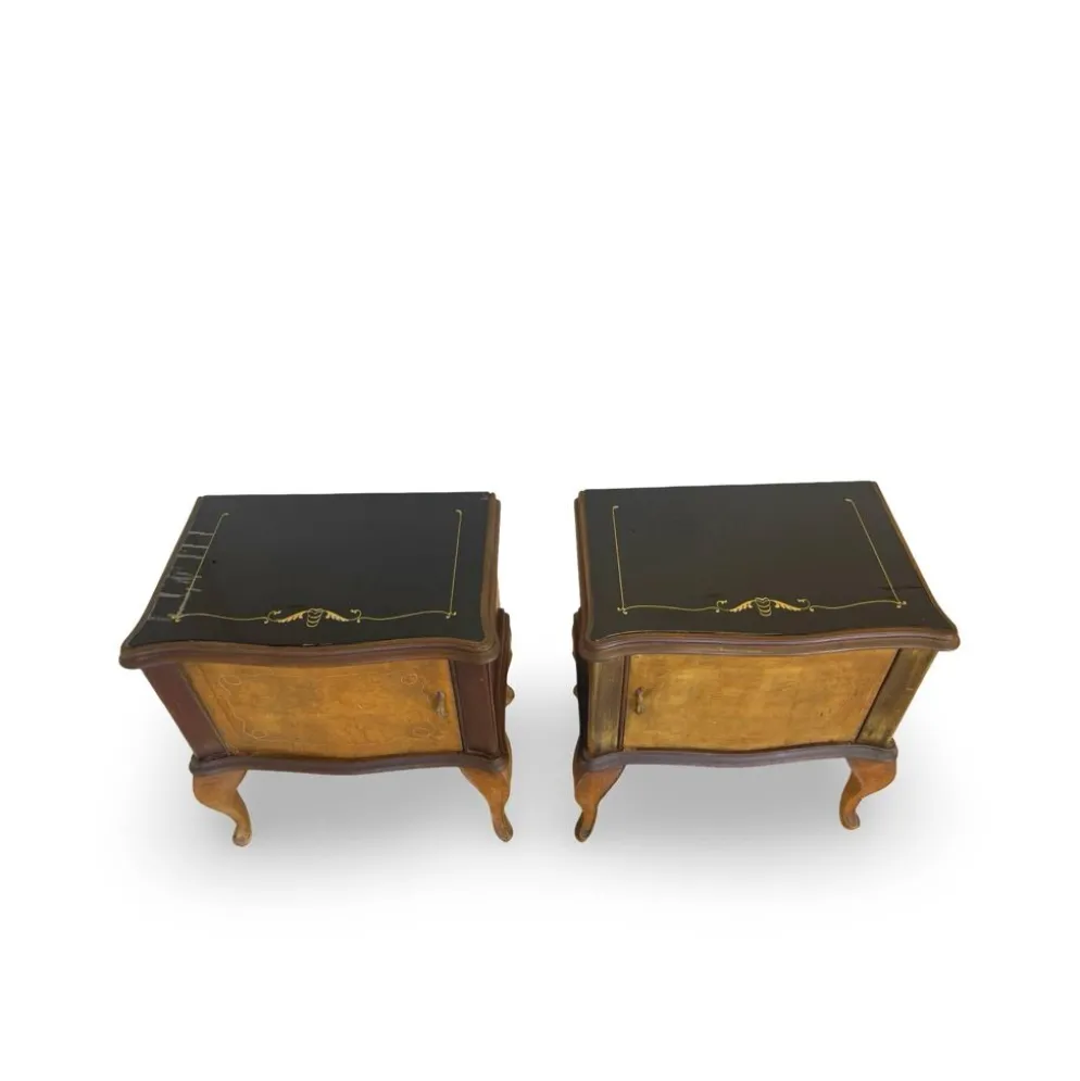 Tables de chevet/commodes Chippendale italiennes, années 1940/1950.