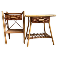 Tables de chevet en rotin dans le goût de Audoux Minet
