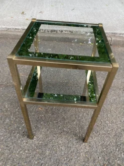 2 tables de chevets bout de canapé en laiton et verre transparent Maison Ja