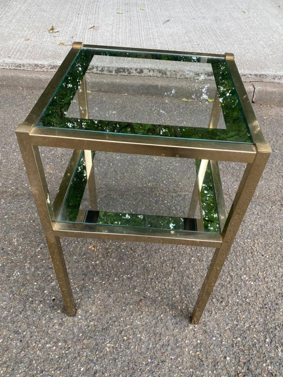 2 tables de chevets bout de canapé en laiton et verre transparent Maison Ja