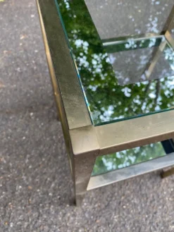 2 tables de chevets bout de canapé en laiton et verre transparent Maison Ja
