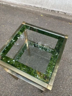 2 tables de chevets bout de canapé en laiton et verre transparent Maison Ja