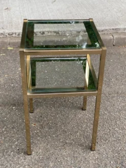 2 tables de chevets bout de canapé en laiton et verre transparent Maison Ja