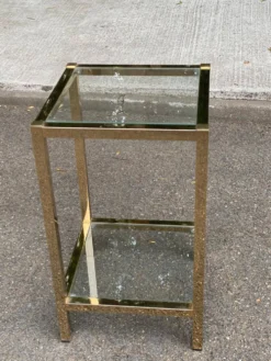 2 tables de chevets bout de canapé en laiton et verre transparent Maison Ja