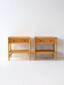 Tables de chevet vintage en bambou