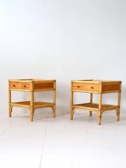 Tables de chevet vintage en bambou