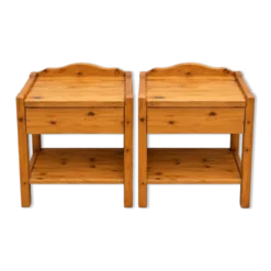 2 tables de chevet vintage en bois