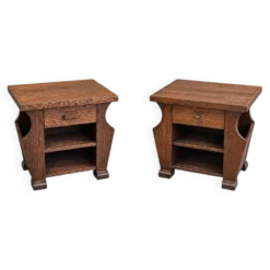 2 tables de magazine en chêne assorties / tables de nuit