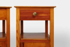 Tables de nuit Art Déco en bois, France, années 1940, ensemble de 2
